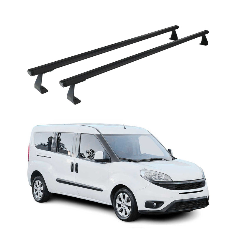 Portapacchi portapacchi railing per Fiat Doblo 2010-2021 alluminio nero 2x
