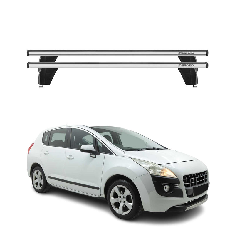 Base portapacchi Menabo per Peugeot 3008 2009-2016, barra trasversale ABE, grigio alluminio