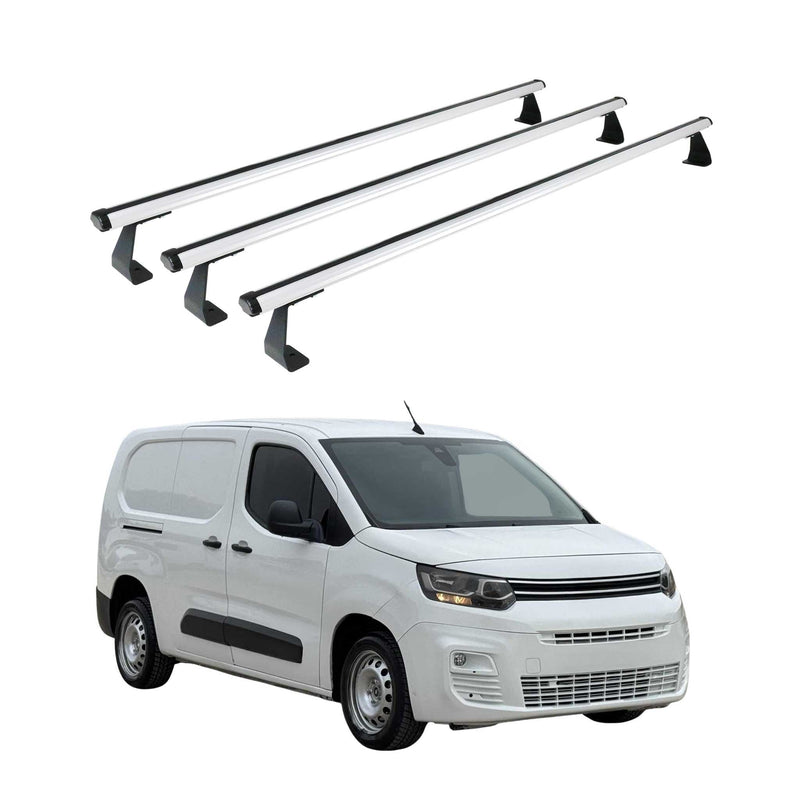 Portapacchi da tetto per Citroen Berlingo 2018-2025 Alluminio Argento 3 pezzi