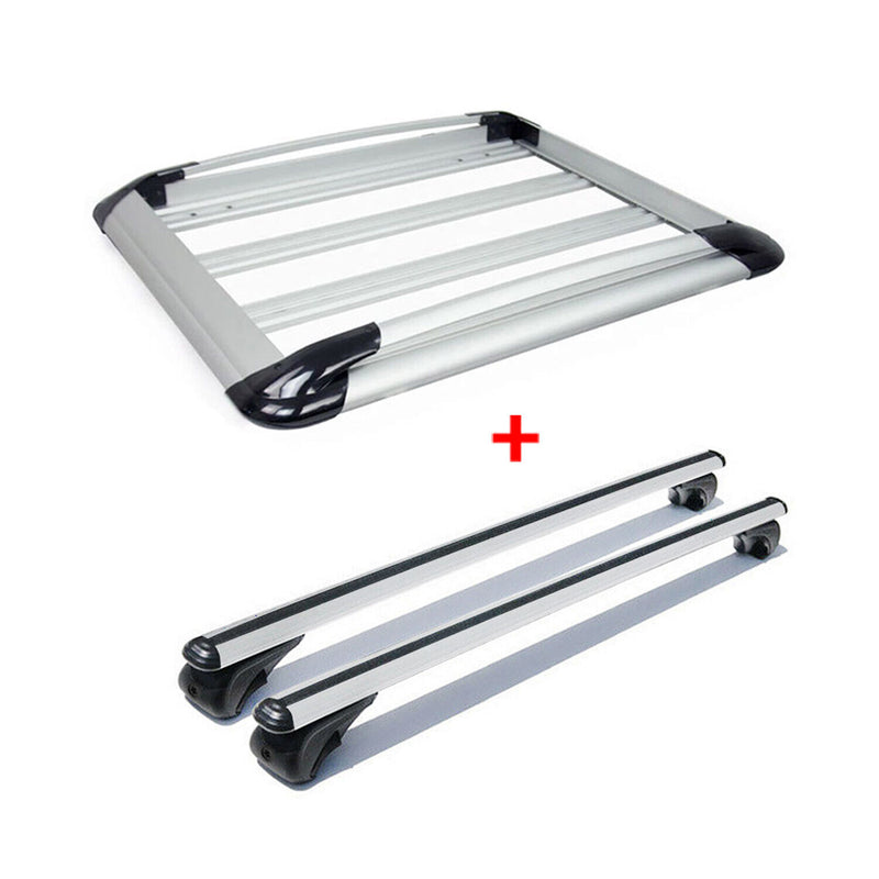 Set barre portatutto + portapacchi per Chevrolet Trax 2013-2015 alluminio argento 3 pezzi
