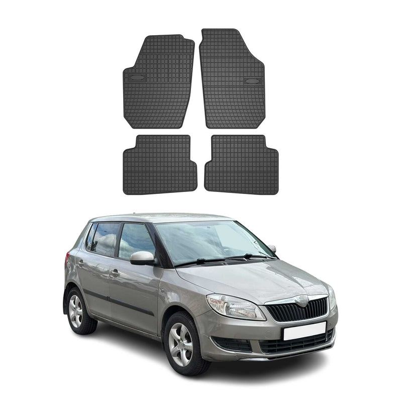 Tappetini in gomma neri per Skoda Fabia 2006-2014, 4 pezzi