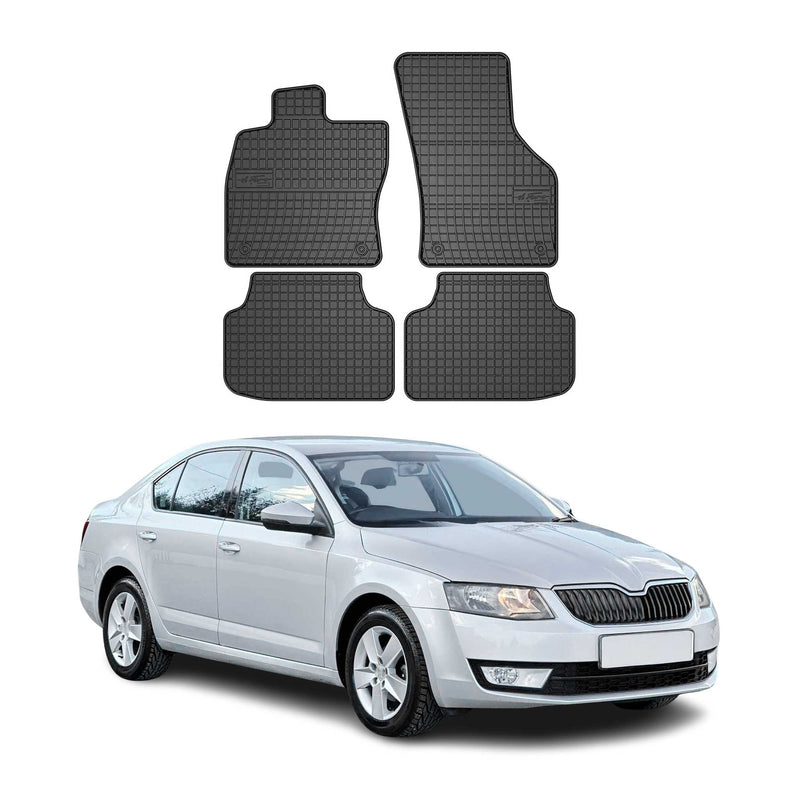 Tappetini in gomma neri per Skoda Octavia 2012-2019, 4 pezzi