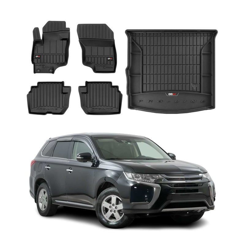 Tappetini e vaschetta per bagagliaio OMAC per Mitsubishi Outlander PHEV 2014-2025 in gomma