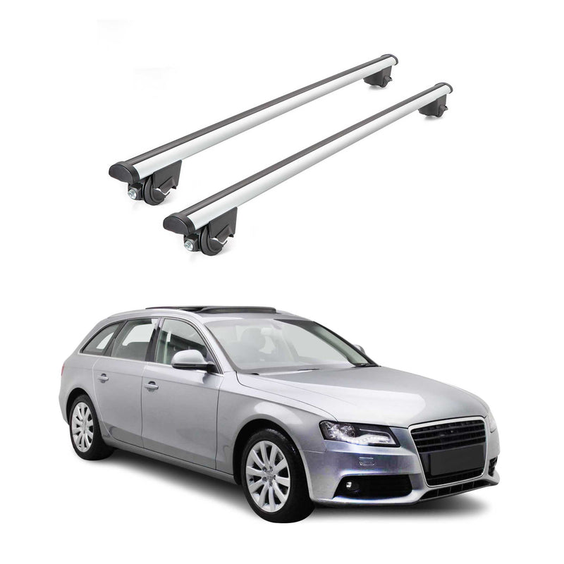 Dachträger Grundtäger für Audi A4 B8 Avant 2008-2015 100kg Alu Grau 2 tlg ABE
