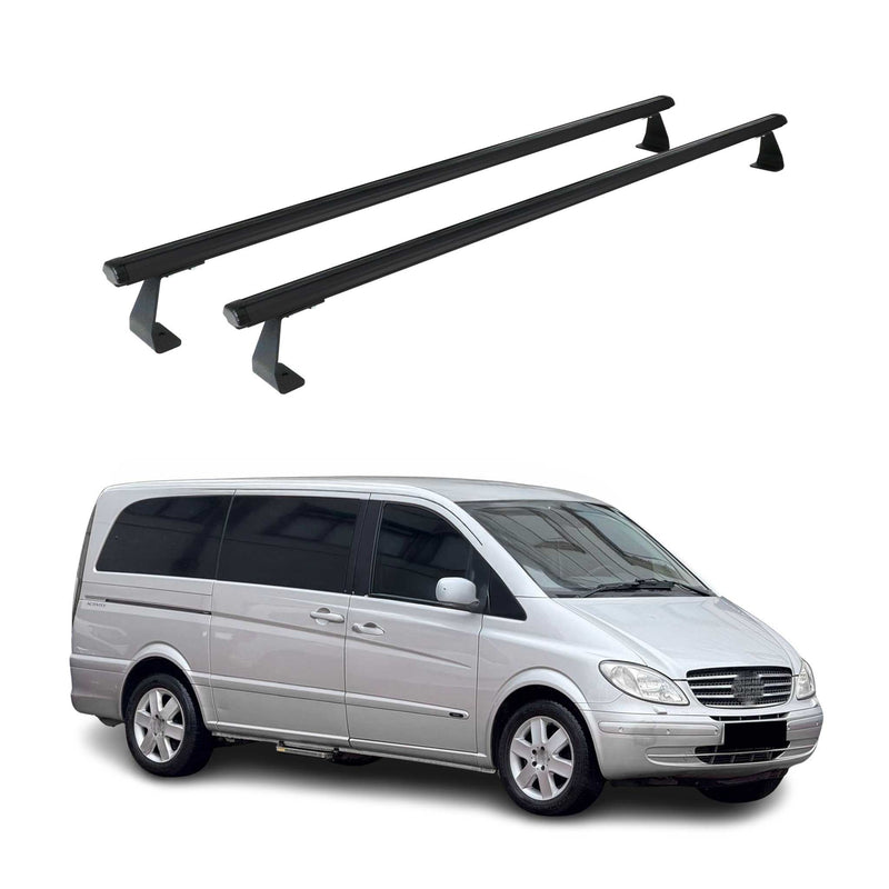 Dachträger Gepäckträger Relingträger für Mercedes Vito 2003-2014 Schwarz Alu 2x