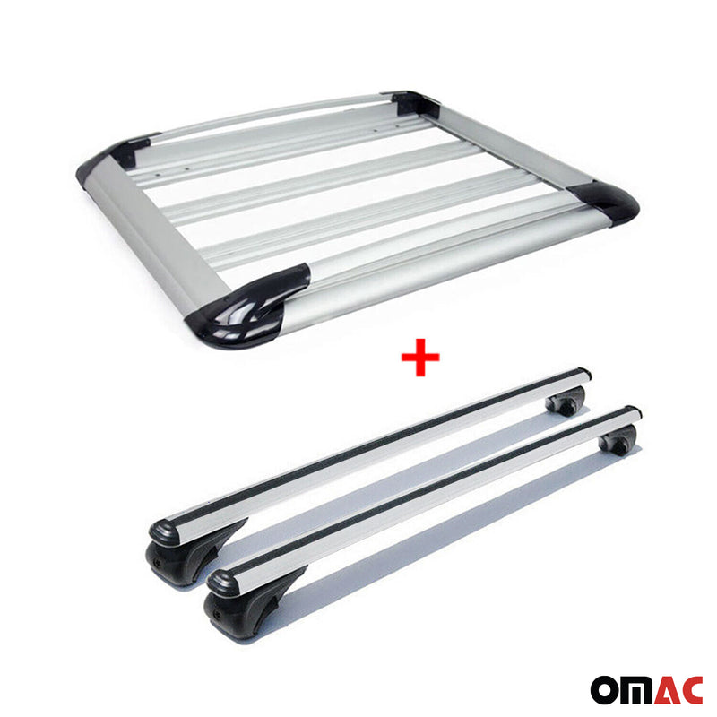 Set barre portatutto + portapacchi per VW Amarok 2010-2021 alluminio argento 3 pezzi