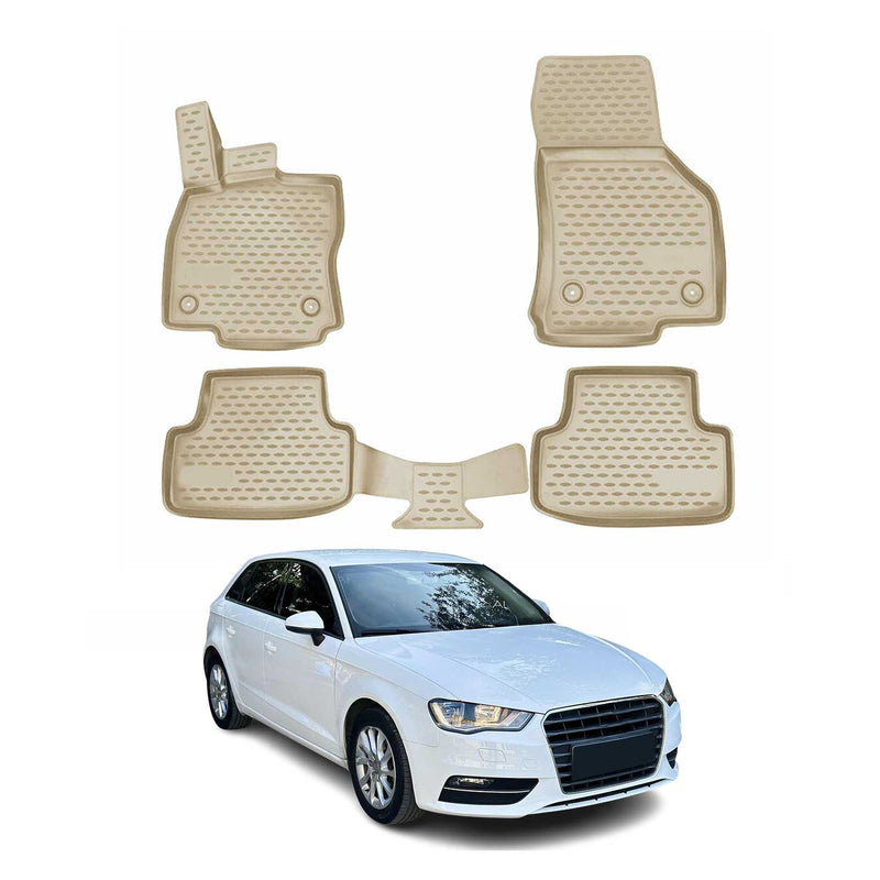 2012-2020 Audi A3 8V Sportback Limo Fußmatten TPE Beige 4 tlg