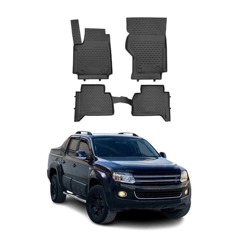 Tappetini VW Amarok 2010-2021 in TPE nero, 4 pezzi