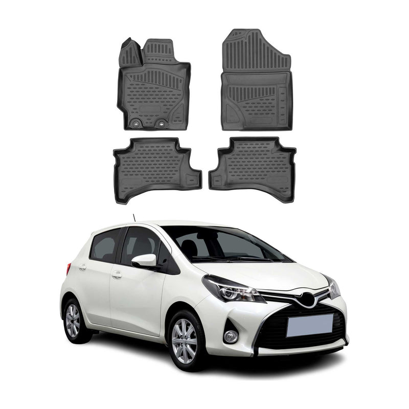 Tappetini in TPE neri per Toyota Yaris Hybrid P13 2012-2024, 4 pezzi