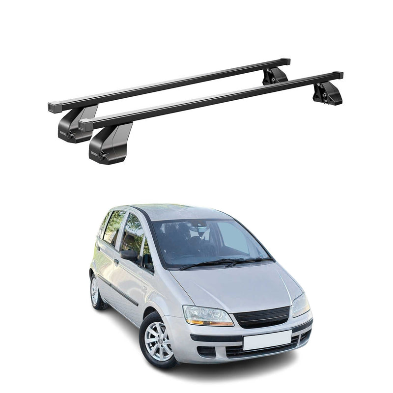 Barre portatutto in acciaio Menabo per Fiat Idea 2005-2012 nere 2 pezzi