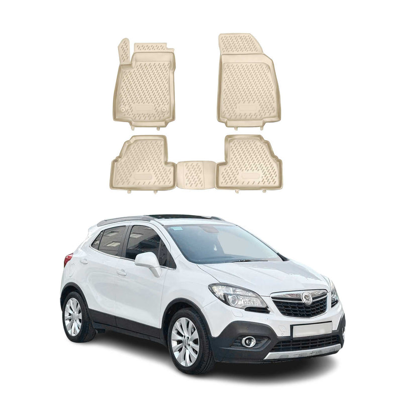 Tappetini Opel Mokka 2012-2019 TPE Beige 4 pezzi