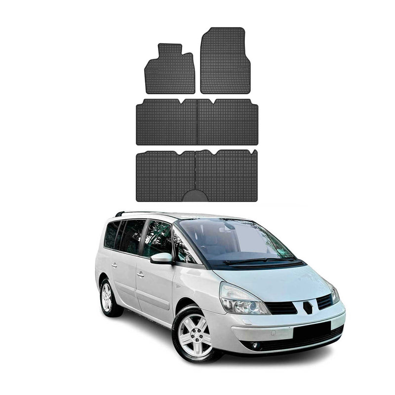 Tappetini in gomma OMAC per Renault Espace 2002-2014, tappetini auto in gomma neri, 6 pezzi