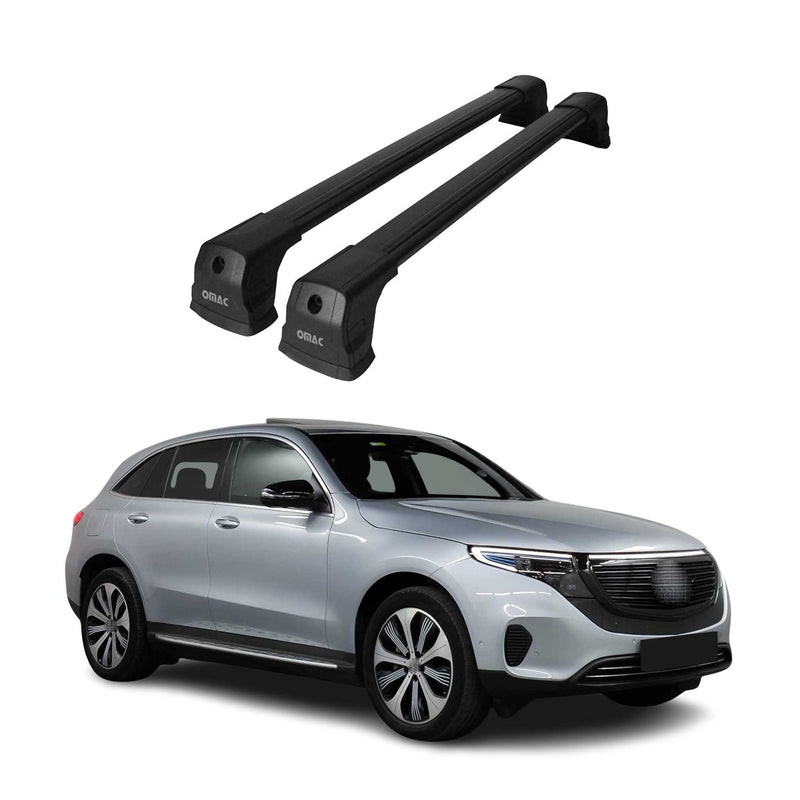 Portapacchi da tetto per Mercedes EQC 2019-2025, portapacchi base in alluminio nero
