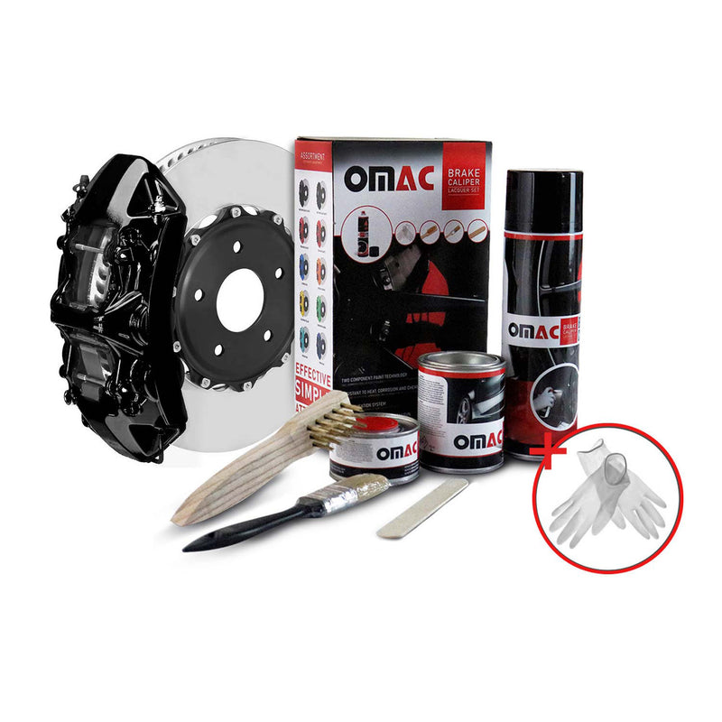 Vernice per pinze freno OMAC, vernice per pinze freno, set di vernici per auto New York Black Gloss