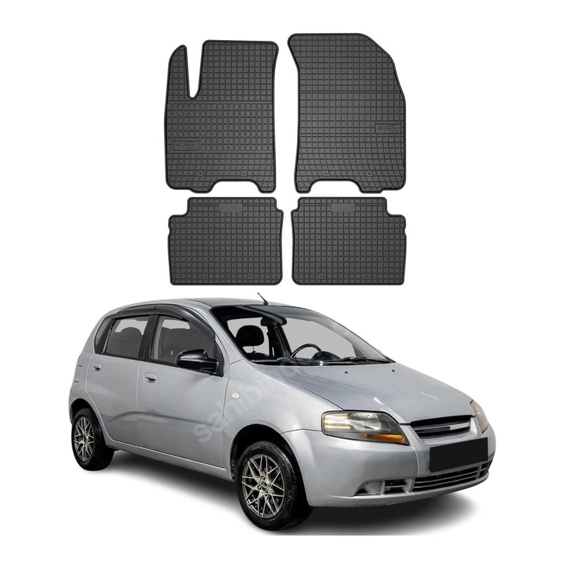 Tappetini in gomma neri per Chevrolet Aveo T200 T250 2002-2012, 4 pezzi