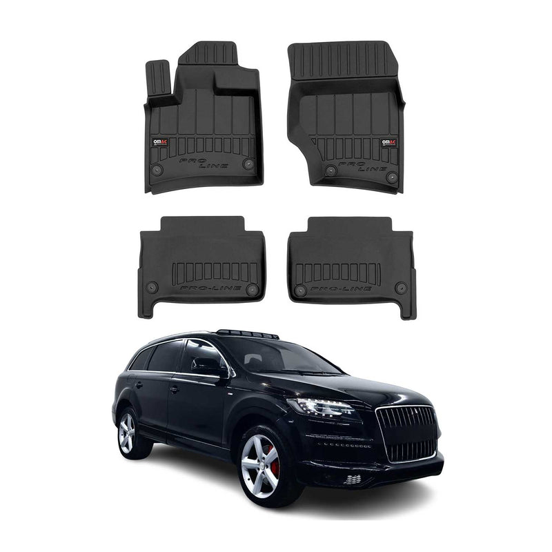 Tappetini Audi Q7 4LB 2006-2015 in TPE nero, 4 pezzi
