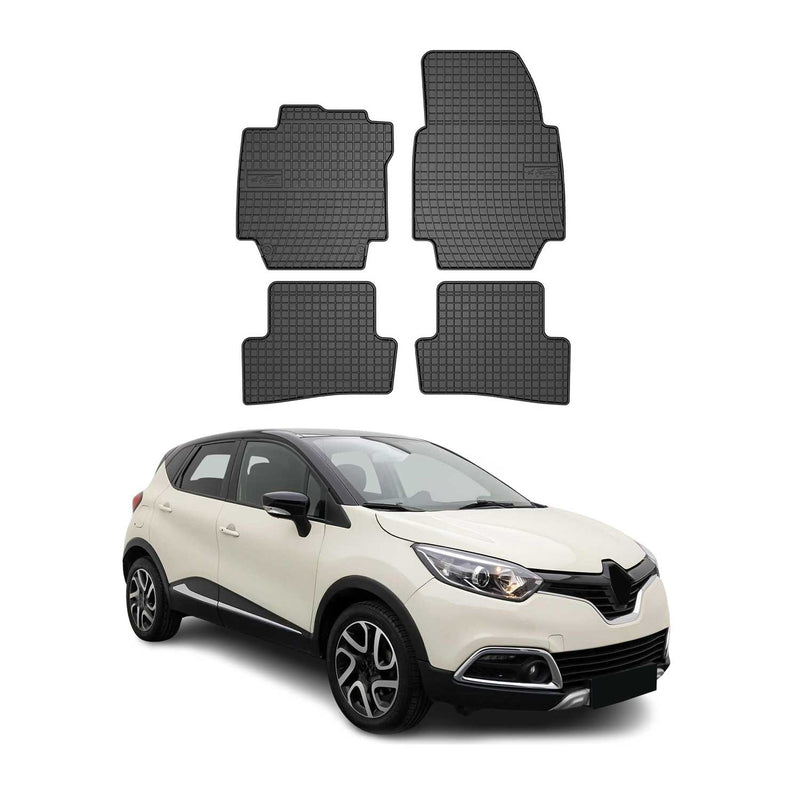 Tappetini in gomma neri per Renault Captur 2013-2019, 4 pezzi