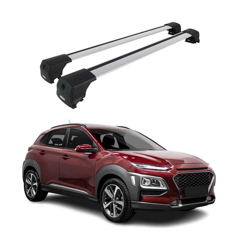 Portapacchi da tetto per Hyundai Kona 2018-2025 ABE portapacchi base grigio alluminio