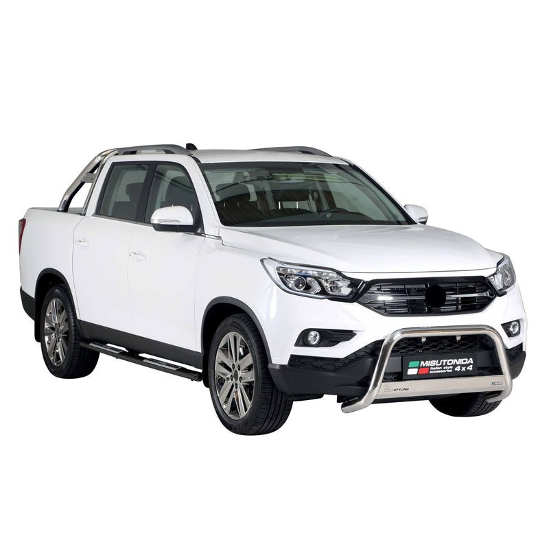 Minigonne laterali in acciaio inox per Ssangyong Musso 2018-2025 Nero