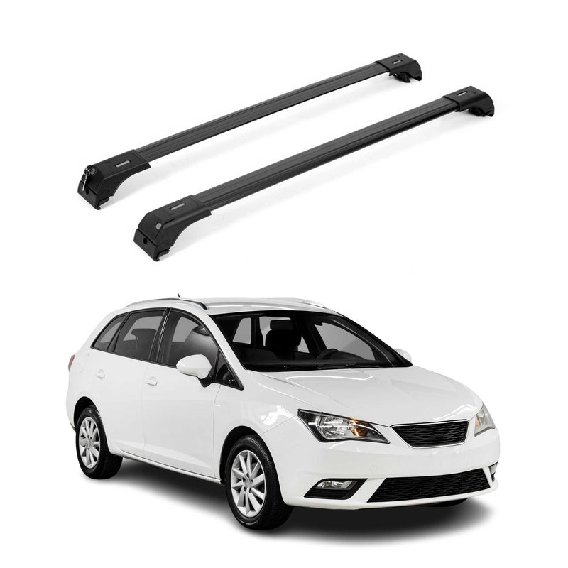 Portapacchi in alluminio per Seat Ibiza Combi 2012-2017 Nero 2x
