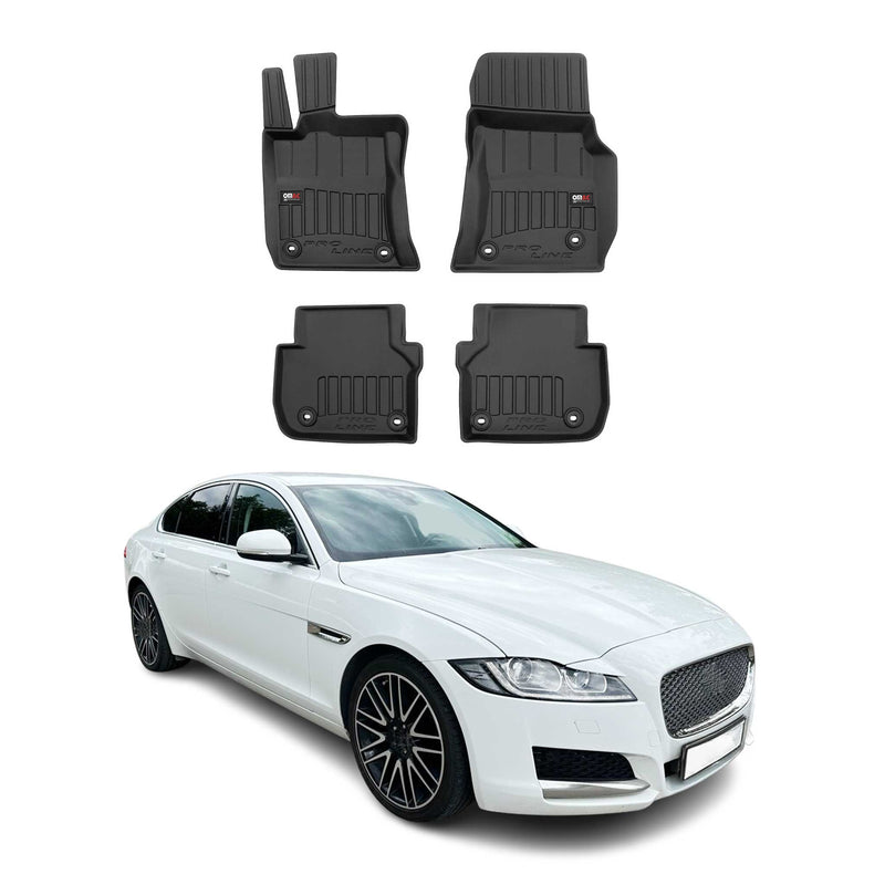 Tappetini Jaguar XF II 2015-2025 in TPE nero, 4 pezzi
