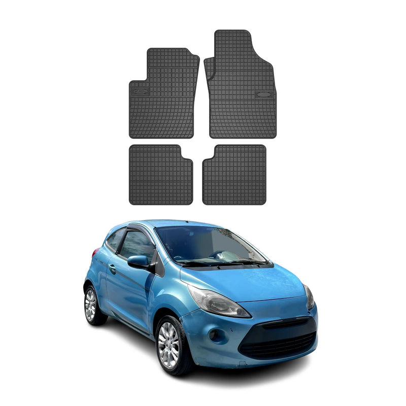 Tappetini Ford Ka 2008-2016 in TPE nero, 4 pezzi