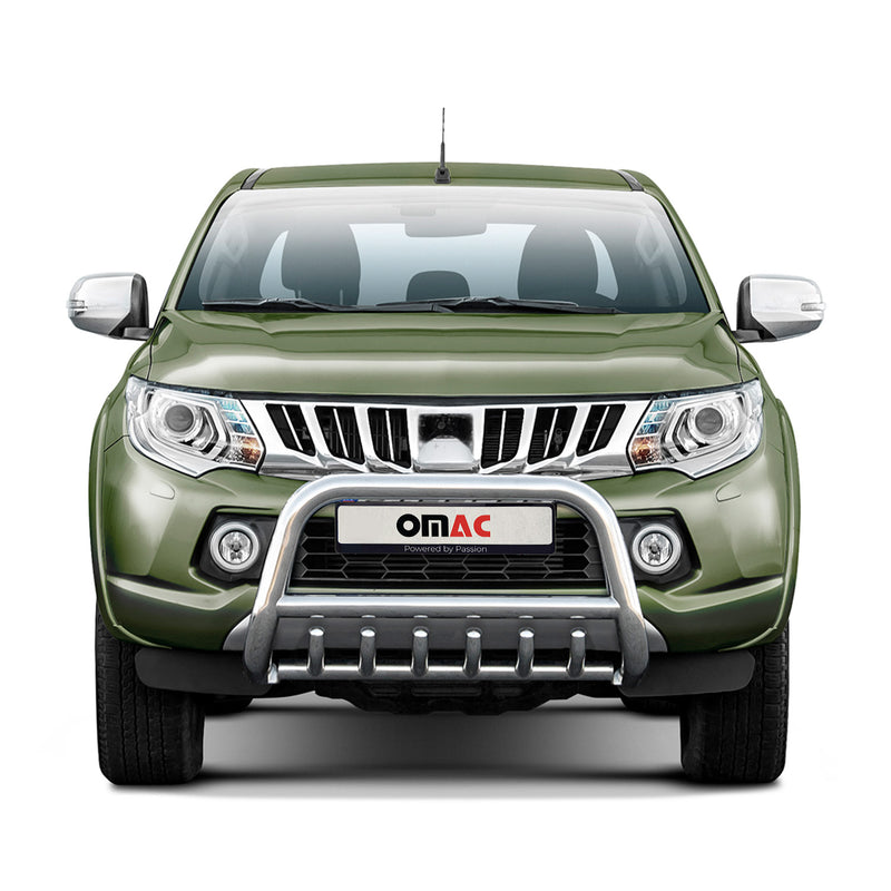 Protezione anteriore per Mitsubishi L200 2015-2022 con ABE acciaio argento