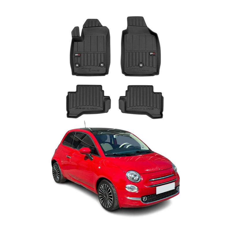 Tappetini Fiat 500 2013-2019 TPE Nero 4 pezzi