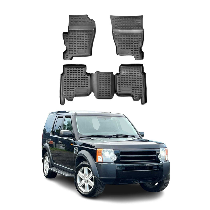 Tappetini Land Rover Discovery L319 2004-2009 in TPE nero, 4 pezzi