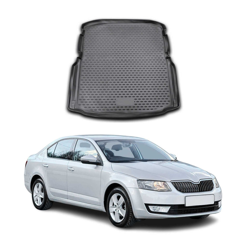 Tappetino per bagagliaio per Skoda Octavia 2013-2021 in gomma TPE nero