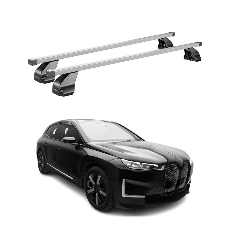 Portapacchi in acciaio Menabo per BMW IX I20 2021-2025, argento, 2 pezzi