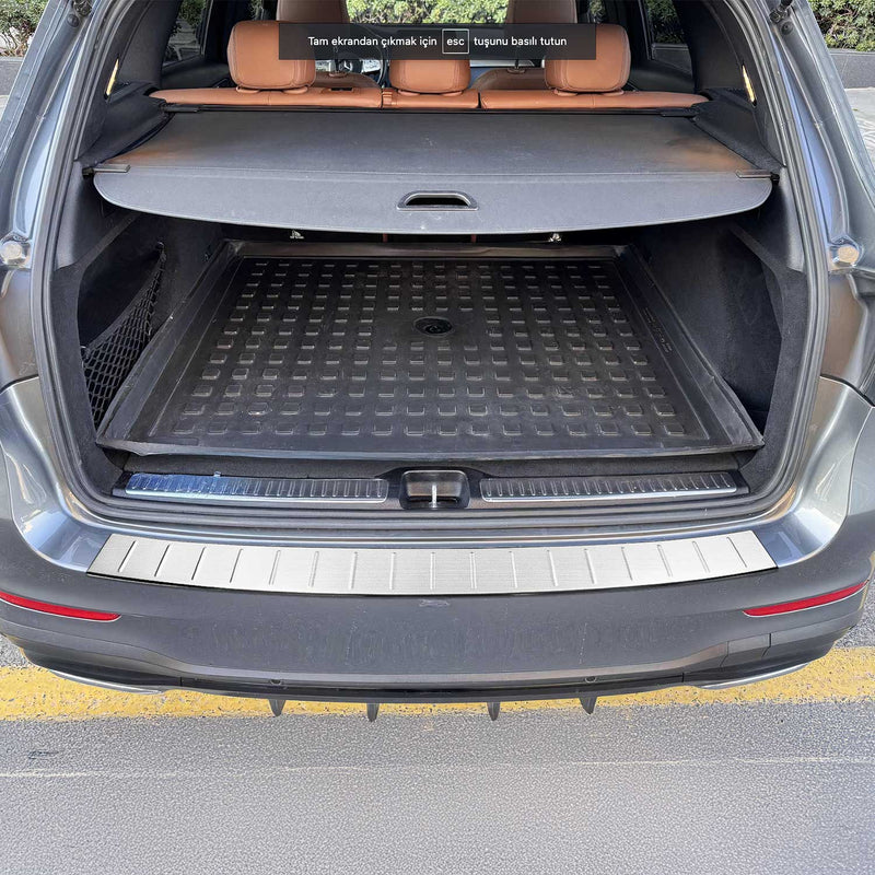 Protezione paraurti per soglia di carico per Mercedes GLC X253 2015-25 Cromo Spazzolato
