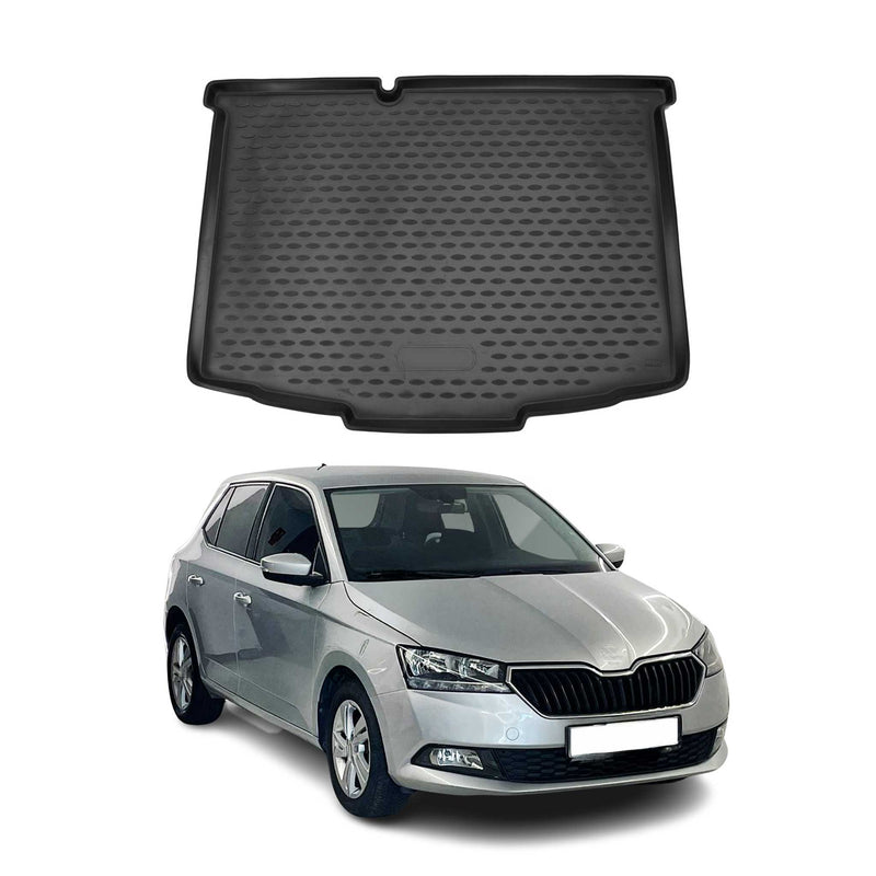 Tappetino per bagagliaio per Skoda Fabia 2014-2021 in gomma TPE nero