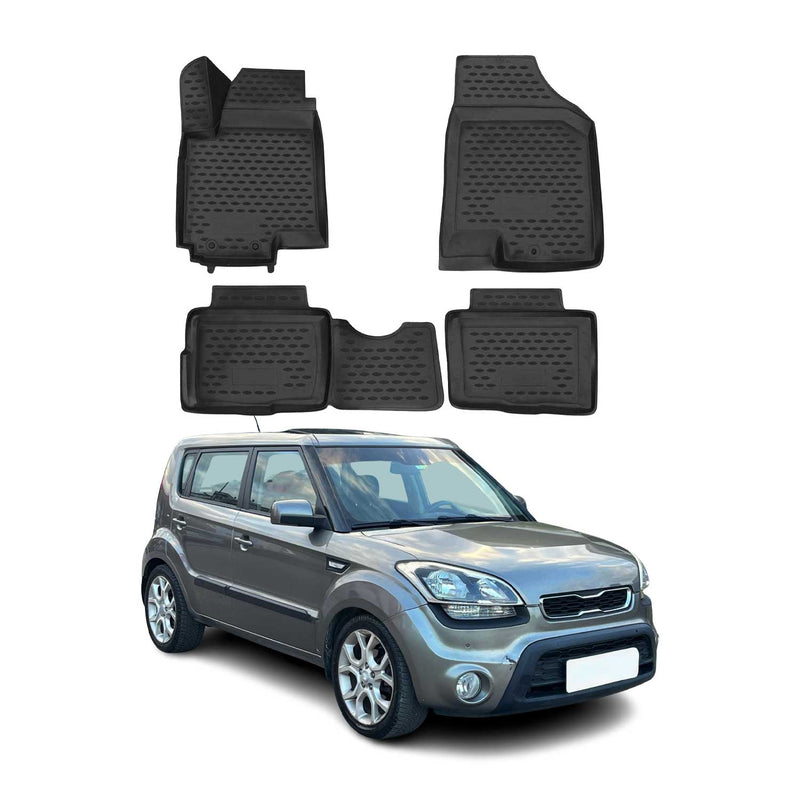 2008-2014 Kia Soul Fußmatten TPE Schwarz 4 tlg