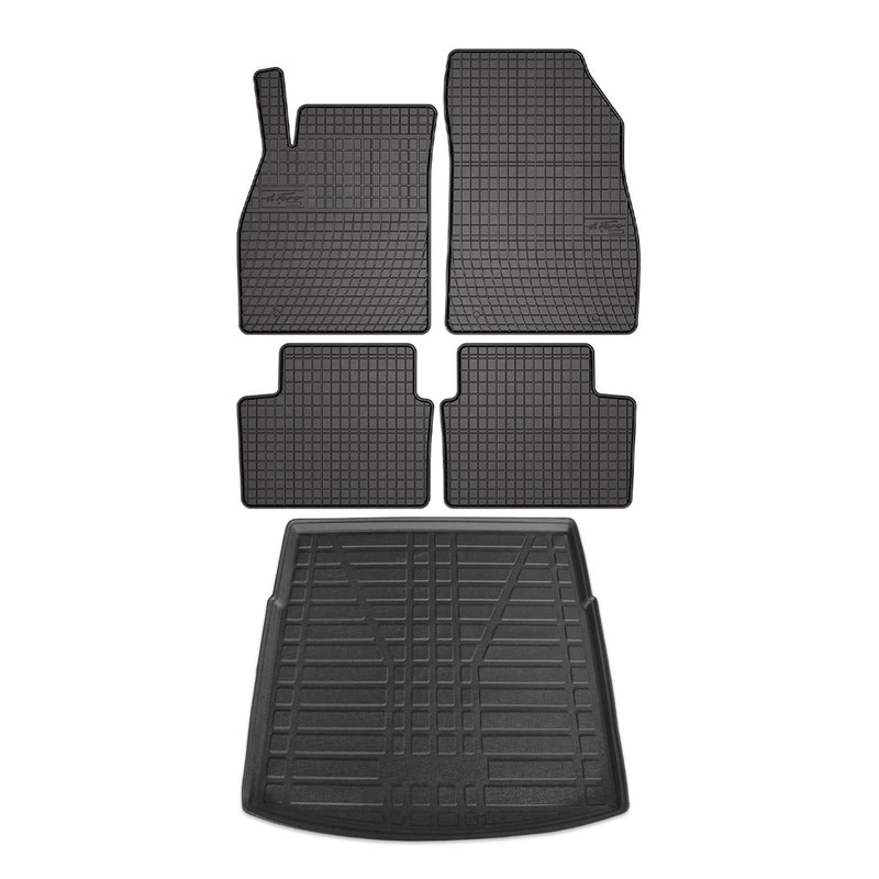 Set di tappetini e vaschetta per bagagliaio per Opel Insignia Sports Tourer 2009-2013 in gomma