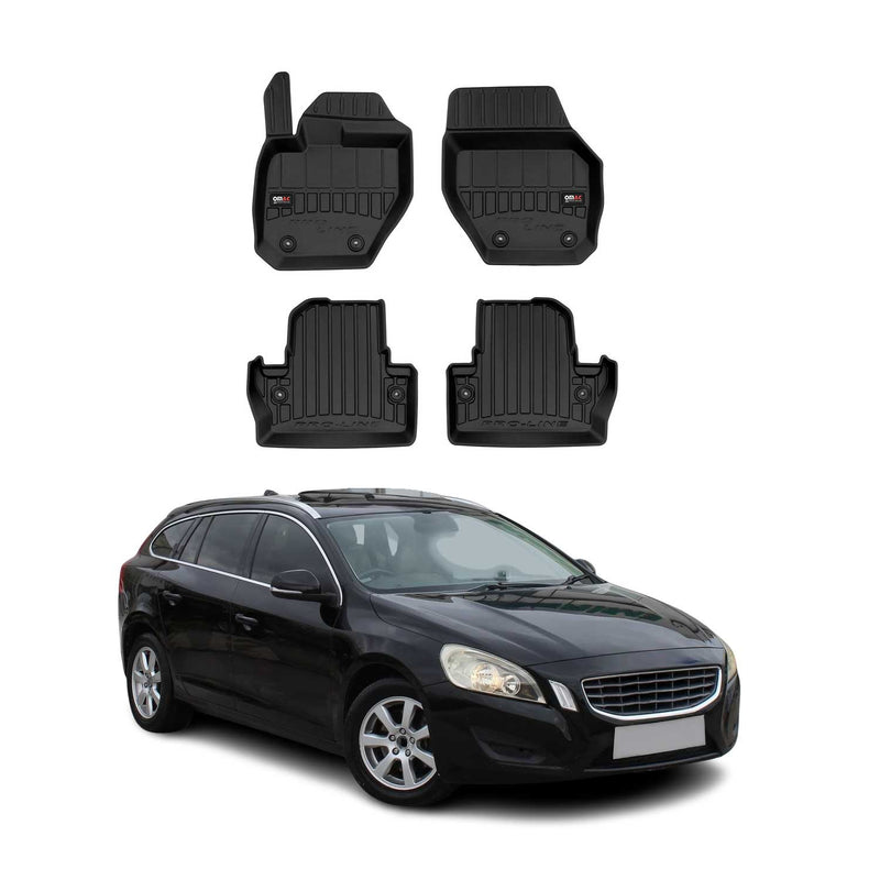 Tappetini in TPE nero per Volvo V60 Cross Country 2014-2018, 4 pezzi