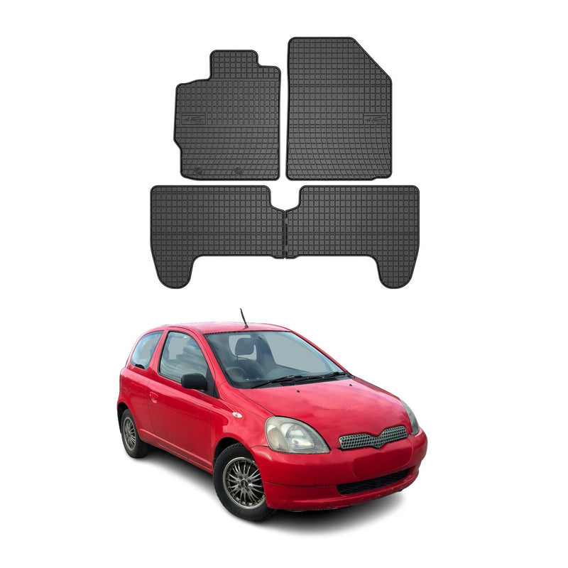Tappetini in gomma neri per Toyota Yaris 1999-2005, 4 pezzi