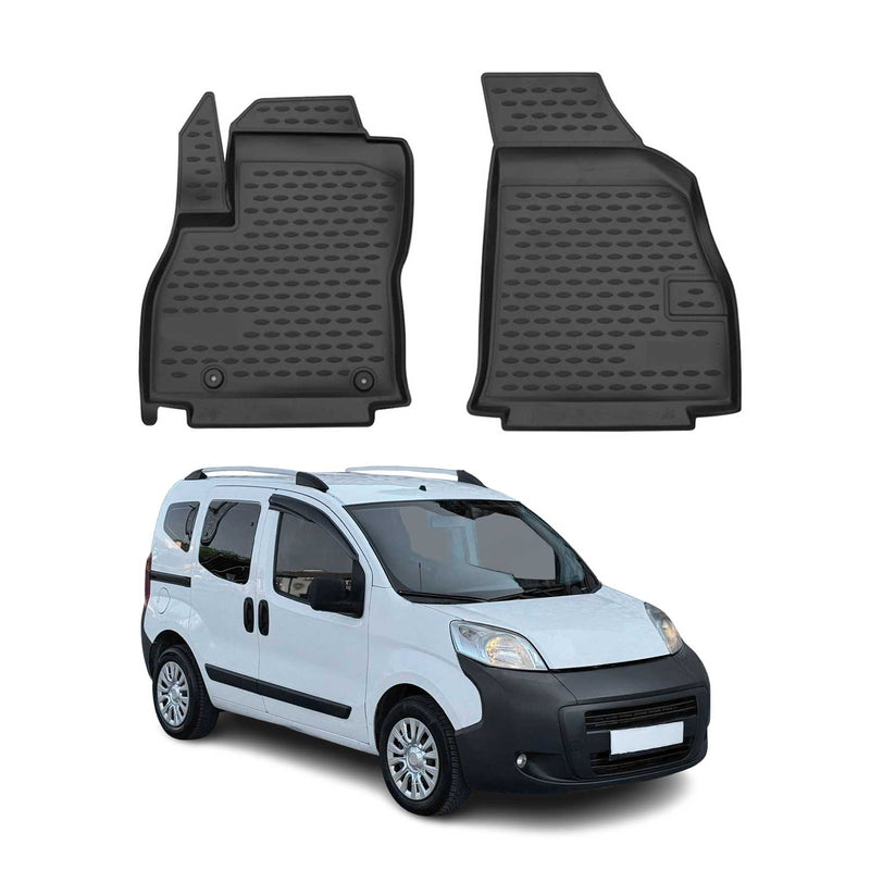 2008-2021 Peugeot Bipper Fußmatten TPE Schwarz 2 tlg