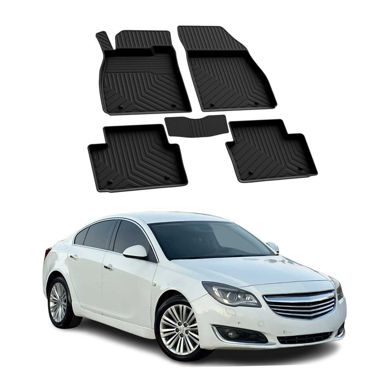 Tappetini in gomma neri per Opel Insignia 2008-2017, 4 pezzi.