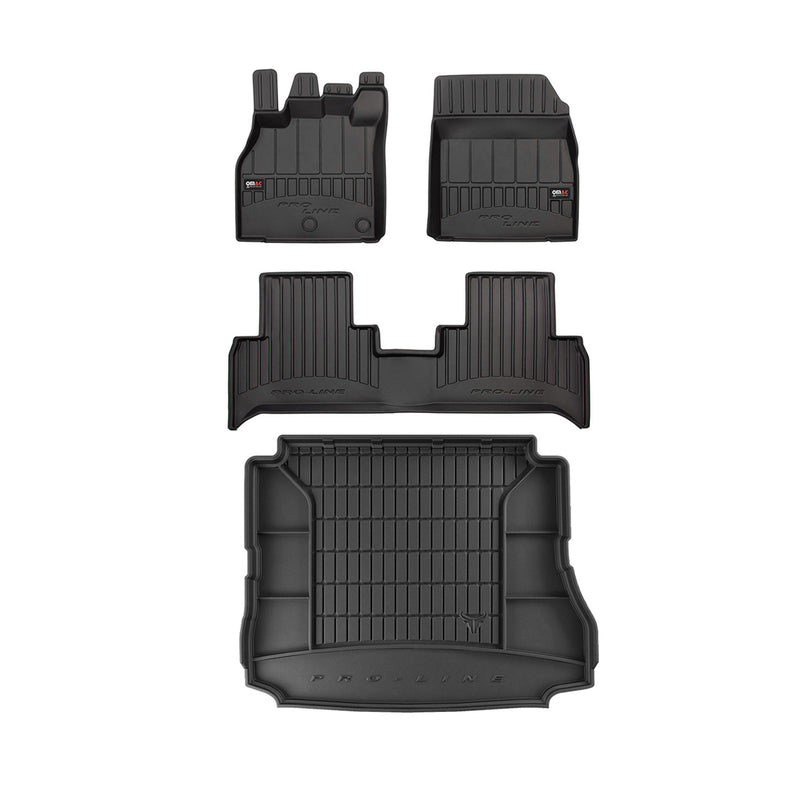 Set di tappetini per bagagliaio per Renault Scenic II 2009-2016 con 3a fila di sedili