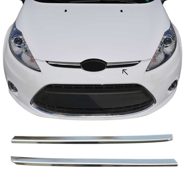 Strisce griglia per Ford Fiesta 2008-2019 in acciaio inox argento 2 pezzi