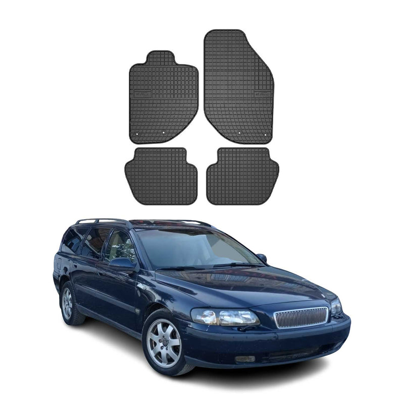 Tappetini in gomma neri per Volvo V70 1996-2000, 4 pezzi
