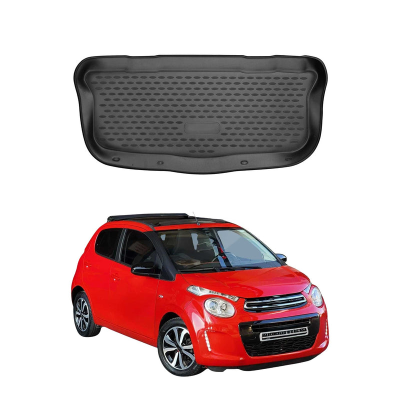 Tappetino per bagagliaio per Citroen C1 2014-2022 in gomma TPE nero