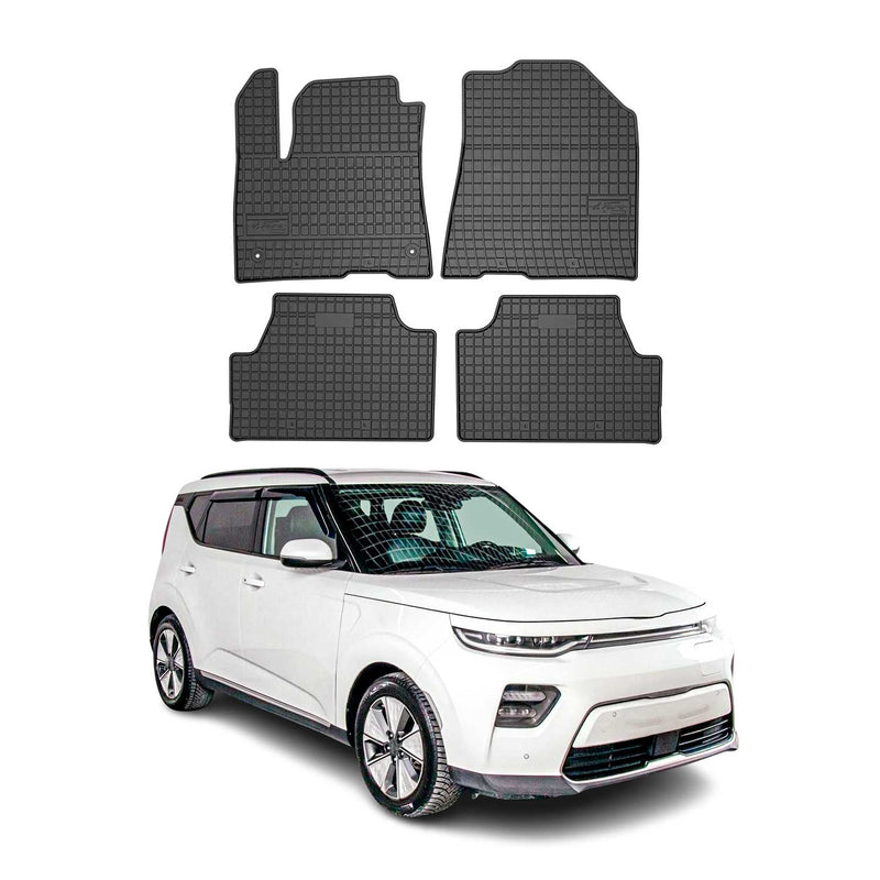 Tappetini in gomma neri per Kia e-Soul 2019-2025, 4 pezzi