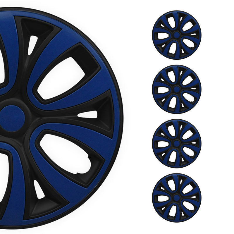 Coprimozzi da 16 pollici, nero e blu scuro, set da 4 pezzi