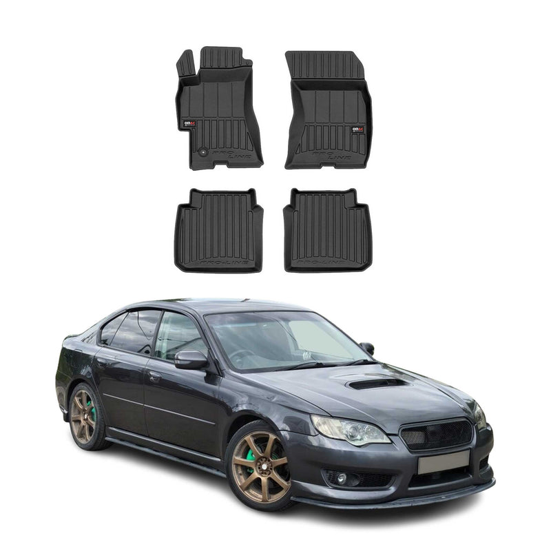 Tappetini Subaru Legacy 2003-2009 in TPE nero, 4 pezzi