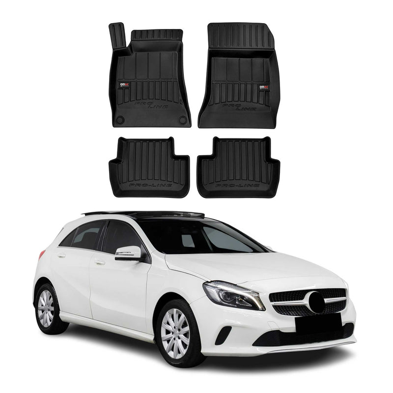 Tappetini Mercedes Classe A W176 2012-2018 in TPE nero, 4 pezzi