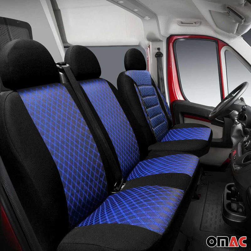 Coprisedili per Fiat Doblo 2000-2010 Nero Blu 2+1 Anteriori