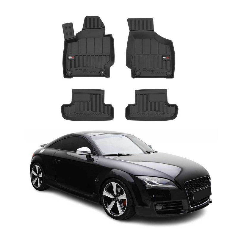Tappetini Audi TT MK2 8J 2006-2014 in TPE nero, 4 pezzi