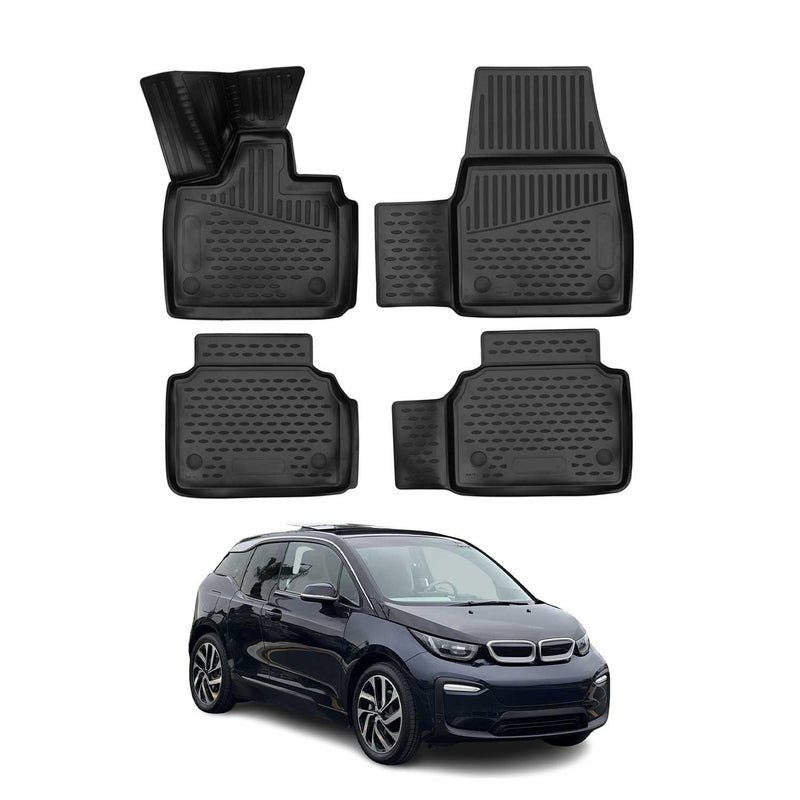 Tappetini BMW i3 I01 2013-2023 in TPE nero, 4 pezzi